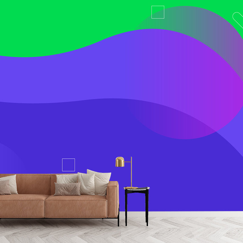 Moisture Resistant Geometry Wall Mural Modernism Non-Woven Fabric Wall Decor, Custom Made