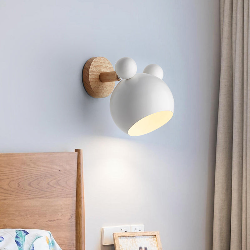 Modern Style Cartoon Animal Sconce Wall Light Metal 1 Light Wall Lamp for Child Bedroom