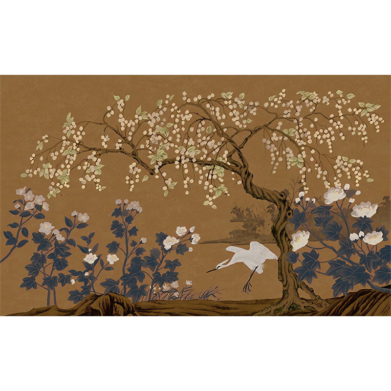 Asia Longan Trees Harvest Mural Dark Color Flower Wall Art for Dining Room, Custom-Made