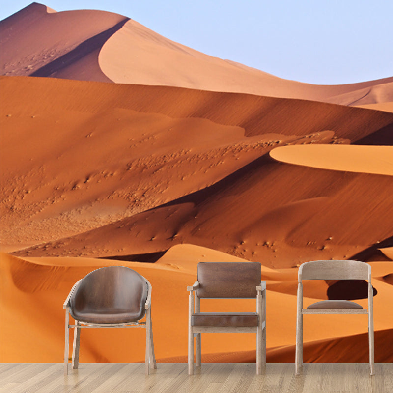 Tropical African Desert Wallpaper Mural Yellow Midday Scenery Wall Covering for Home