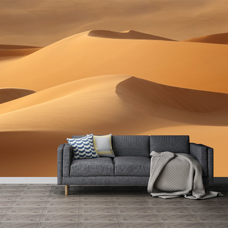 Whole Desert Mound Wallpaper Mural for Home Nature Landscape Wall Art in Yellow, Washable