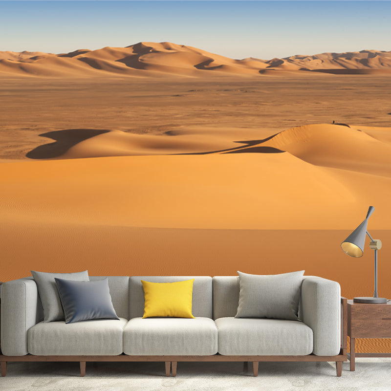 Desert Dunes View Mural Decal Yellow Modern Style Wall Art for Living Room, Size Optional