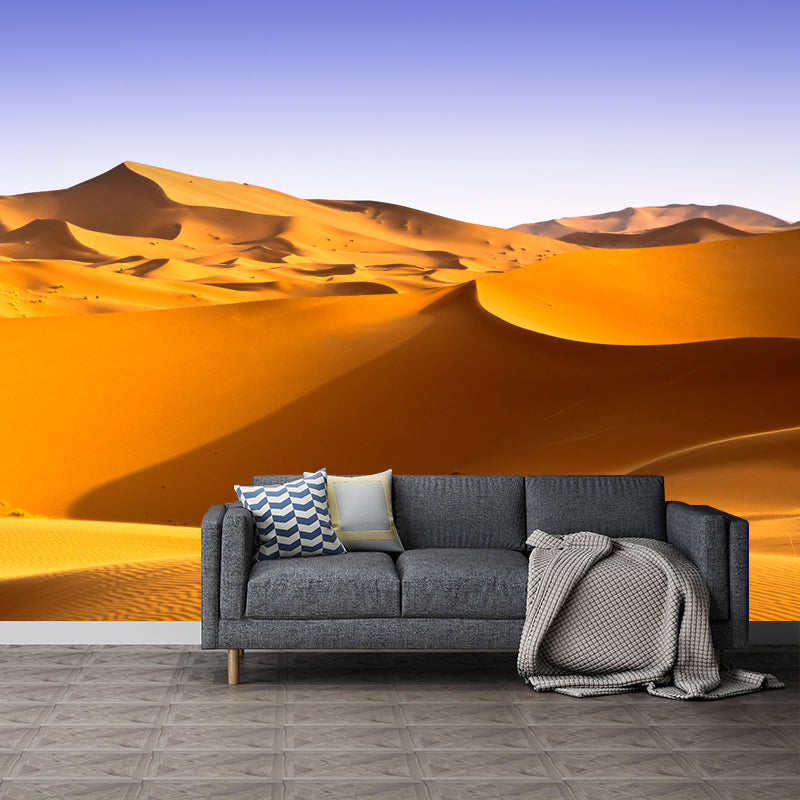 Yellow Sundown Sand Dune Mural Wallpaper Stain-Resistant Modernism Sitting Room Wall Decor
