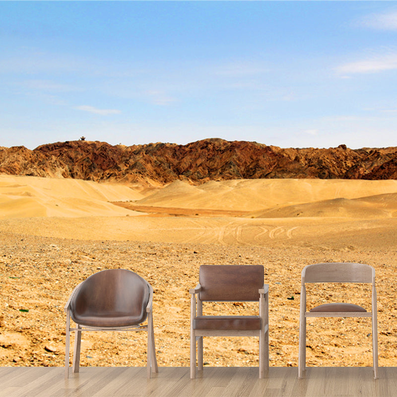 Full Size Modern Mural Wallpaper Yellow Wildland Wall Covering, Custom Size Available