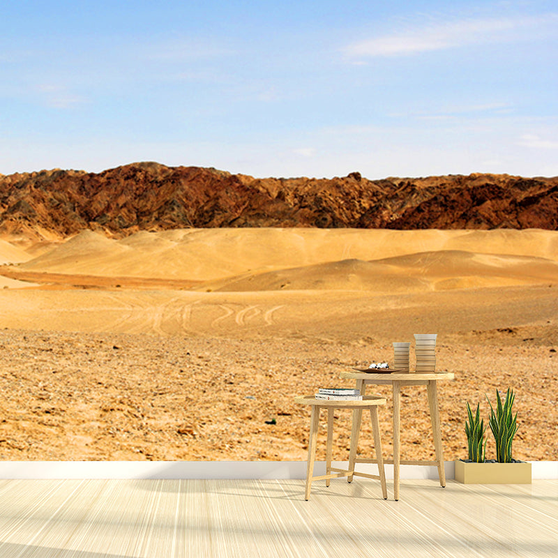 Full Size Modern Mural Wallpaper Yellow Wildland Wall Covering, Custom Size Available