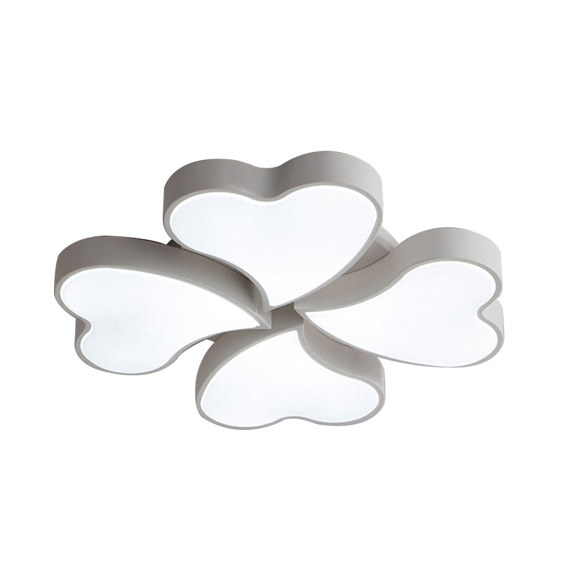 Plafonnier en forme de cœur en acrylique, plafonnier LED Art déco en blanc pour chambre à coucher