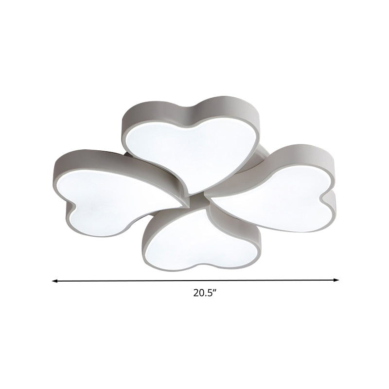 Plafonnier en forme de cœur en acrylique, plafonnier LED Art déco en blanc pour chambre à coucher