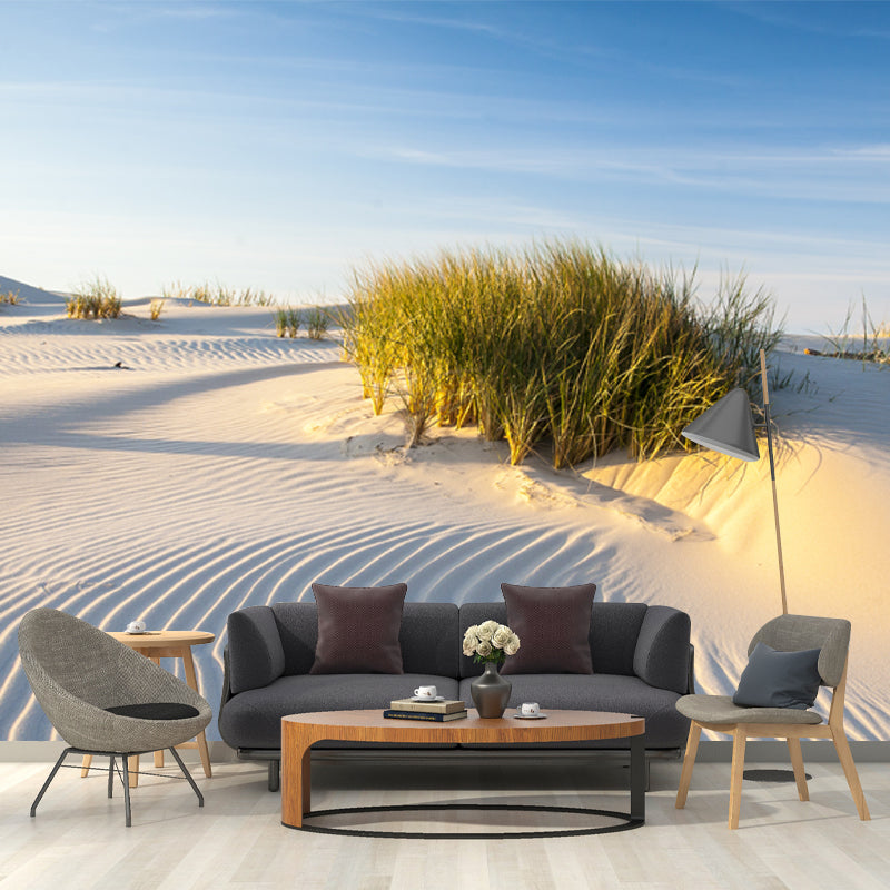 Big Desert Grass Wall Mural Decal White Non-Woven Wall Art, Washable, Customized