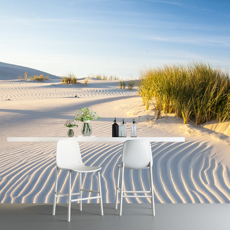 Big Desert Grass Wall Mural Decal White Non-Woven Wall Art, Washable, Customized