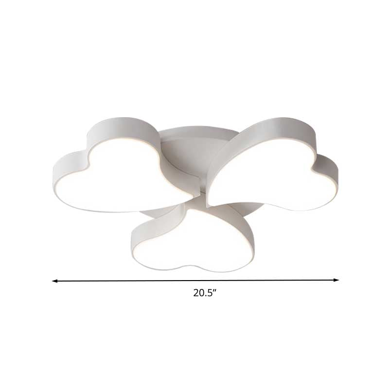 Plafonnier en forme de cœur en acrylique, plafonnier LED Art déco en blanc pour chambre à coucher