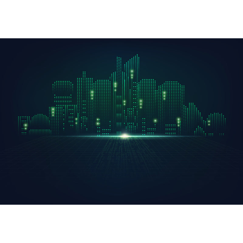 Stain Resistant Urban Buildings Mural Wallpaper Non-Woven Fictional Wall Decor for Girls Room