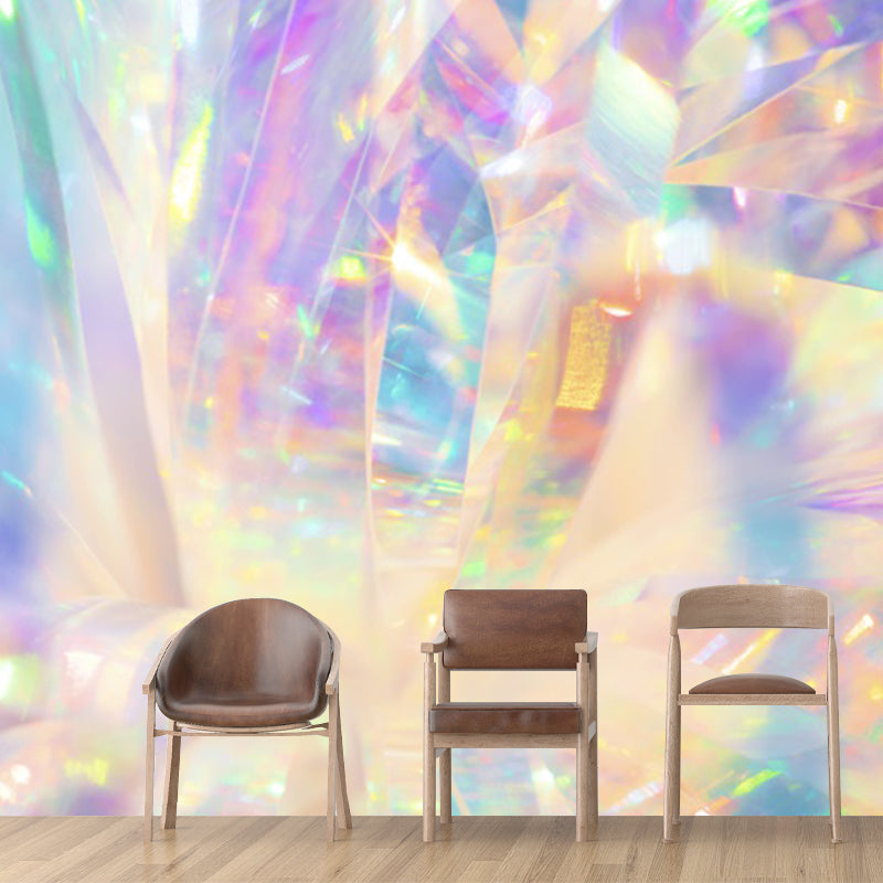 Yellow Abstract Pattern Wall Mural Moisture Resistant Modern Bathroom Wall Covering