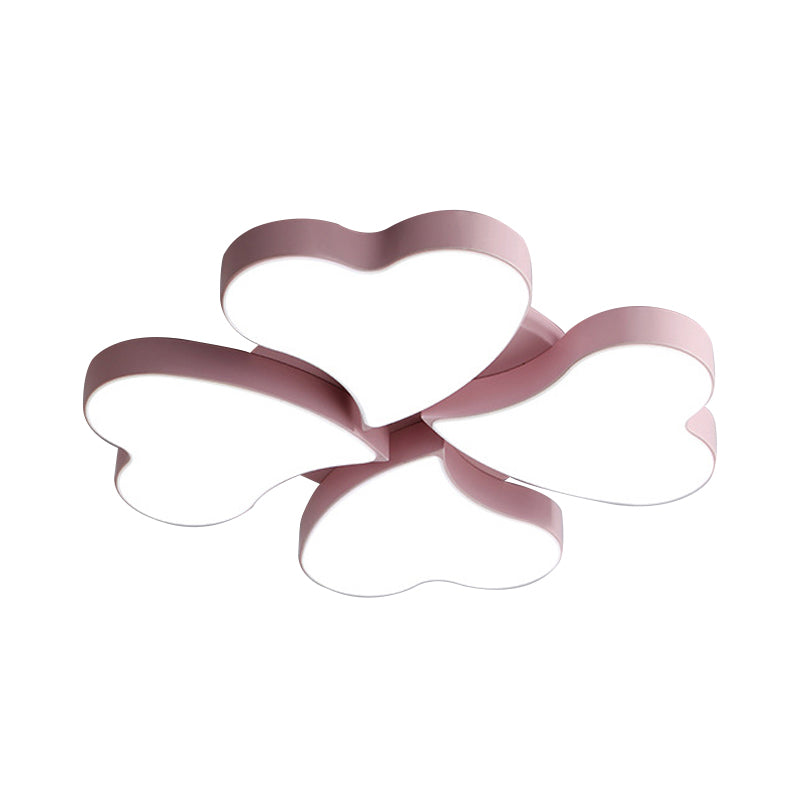 Plafonnier en forme de cœur en acrylique, plafonnier LED Art déco en blanc pour chambre à coucher