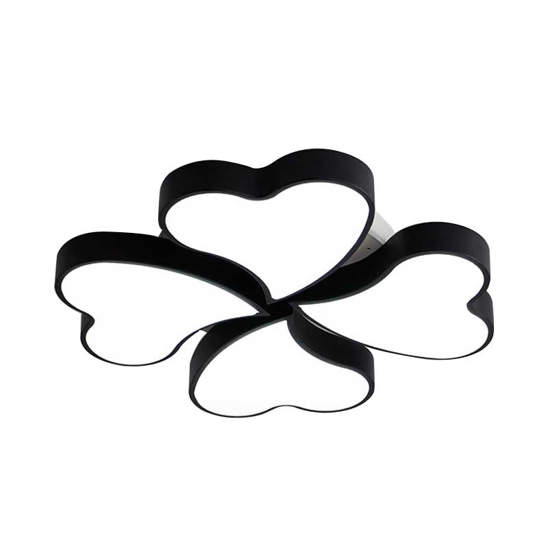 Plafonnier en forme de cœur en acrylique, plafonnier LED Art déco en blanc pour chambre à coucher