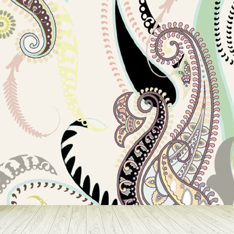 Various Floral Printed Mural Wallpaper Contemporary Non-Woven Fabric Wall Covering