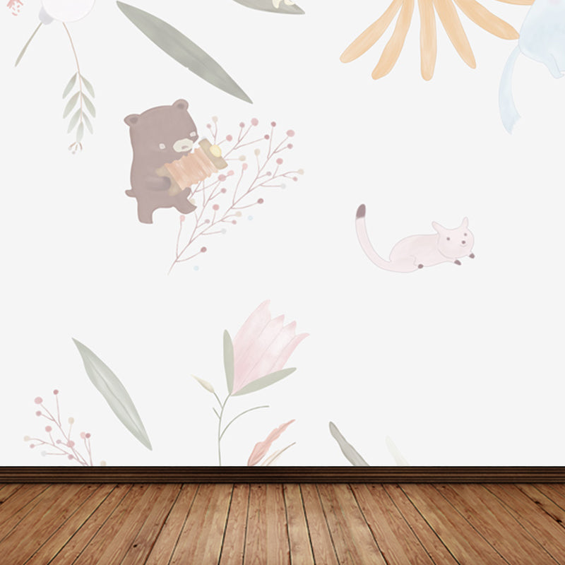 Non-Woven Decorative Mural Children's Art Cartoon Animals Wall Decor, Custom Printed