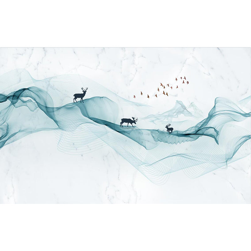 Stain Resistant Abstract Pattern Mural Non-Woven Modern Wall Decor for Girls Room