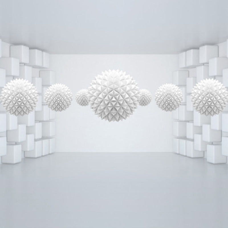 3D Computer Graphics Mural Decal Novelty Non-Woven Textured Wall Covering in Soft Color