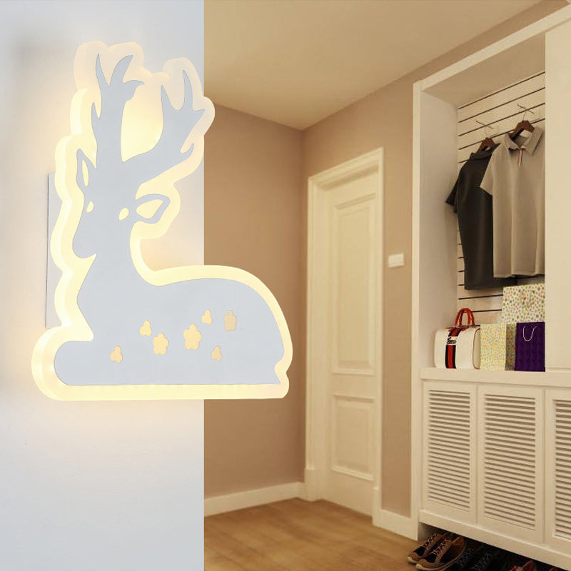 Corridor Trap Sika Deer Wandlicht Acryl Dier Witte afwerking SCONCE LICHT