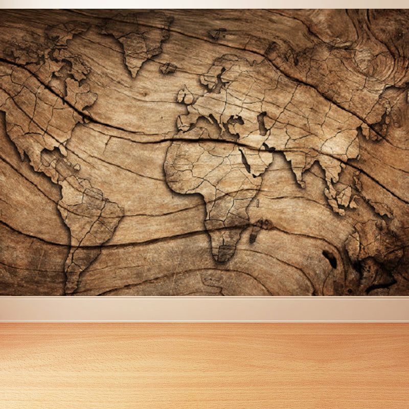 Full Size Illustration Modern Mural Wallpaper with Various World Map in Light Color