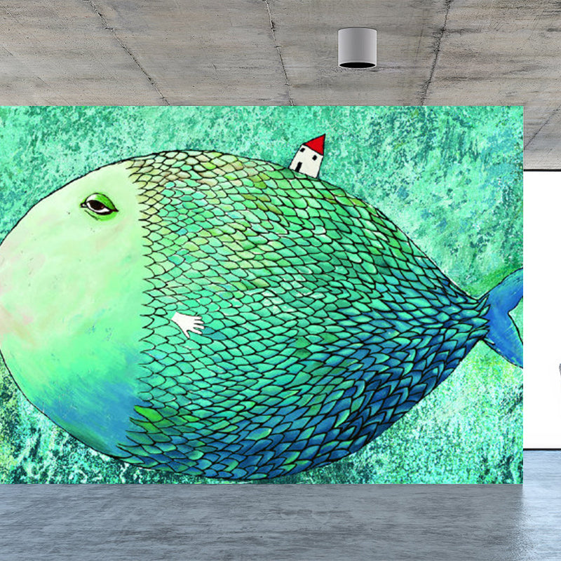 Non-Woven Decorative Wall Mural Modern Cartoon Animals Wall Covering for Living Room