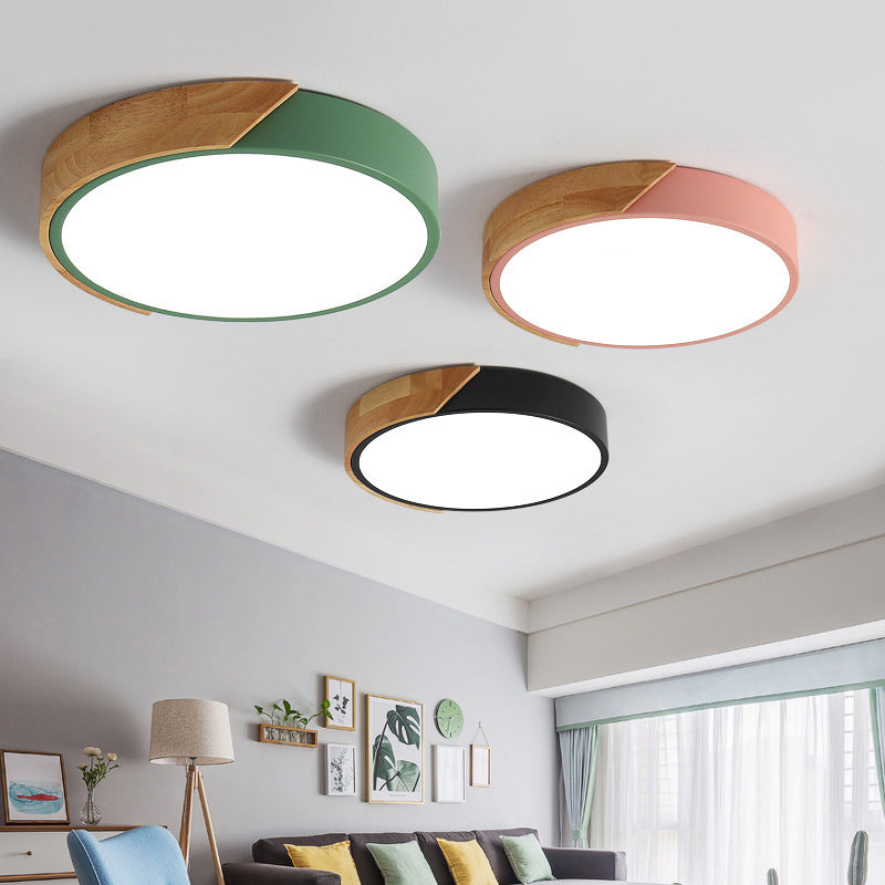 Macaron Loft Circle Plafonnier LED en acrylique pour la maternelle