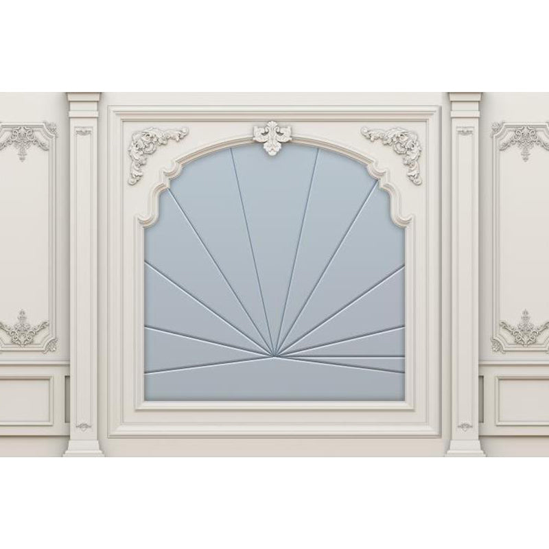 Relaxing Fanshaped Wall Mural for Dining Room Illustration Wall Decor, Customised