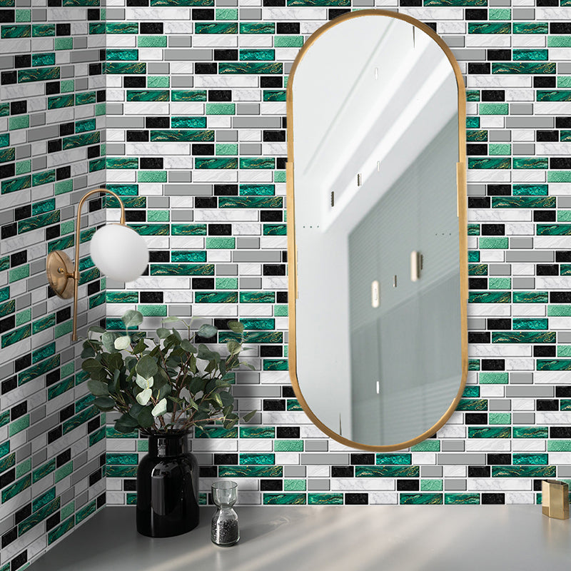 Adhesive Mosaics Tile Brick Wallpapers 8' L x 4" W Contemporary Wall Decor for Home