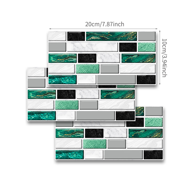 Adhesive Mosaics Tile Brick Wallpapers 8' L x 4" W Contemporary Wall Decor for Home