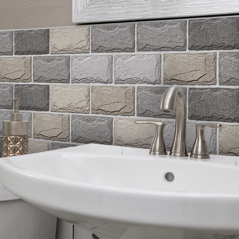 Rust Brick Look Wallpaper Panel Grey Peel and Paste Wall Decoration for Living Room