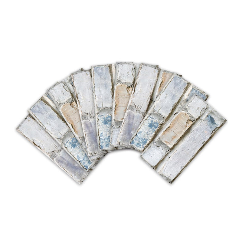 Rustic Brick Stick Wallpaper Panels PVC Removable Grey Wall Decor for Stairway, 54 Pieces