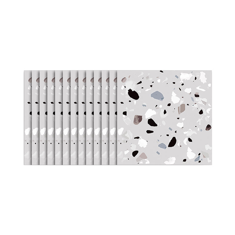 Peel off Terrazzo Wallpaper Panel Set Industrial PVC Wall Covering, 12.2-sq ft (50 Pcs)