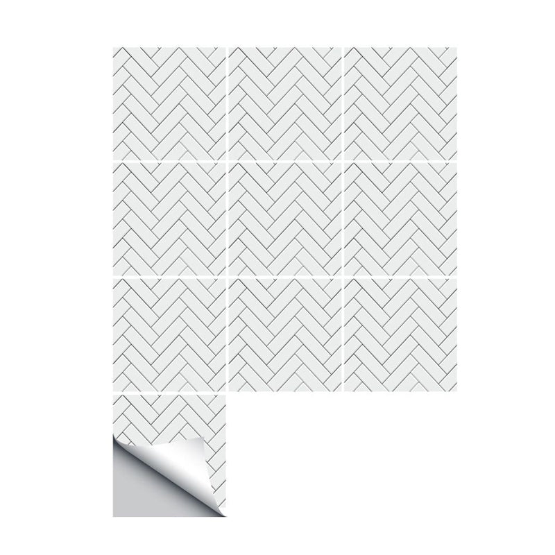 Minimalistic Herringbone Wallpaper Panels Beige Geometric Wall Covering for Bathroom, Self-Sticking