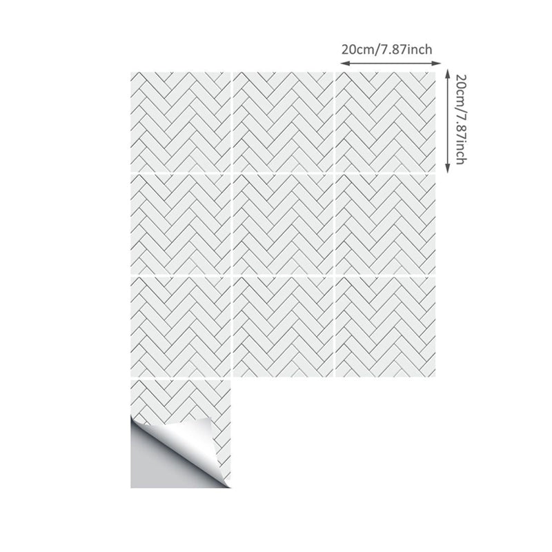 Minimalistic Herringbone Wallpaper Panels Beige Geometric Wall Covering for Bathroom, Self-Sticking
