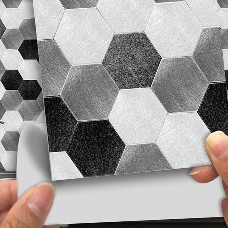 Geometry Hexagon Pattern Wallpapers 50 Pcs Modern Smooth Wall Decor for Home, Stick On