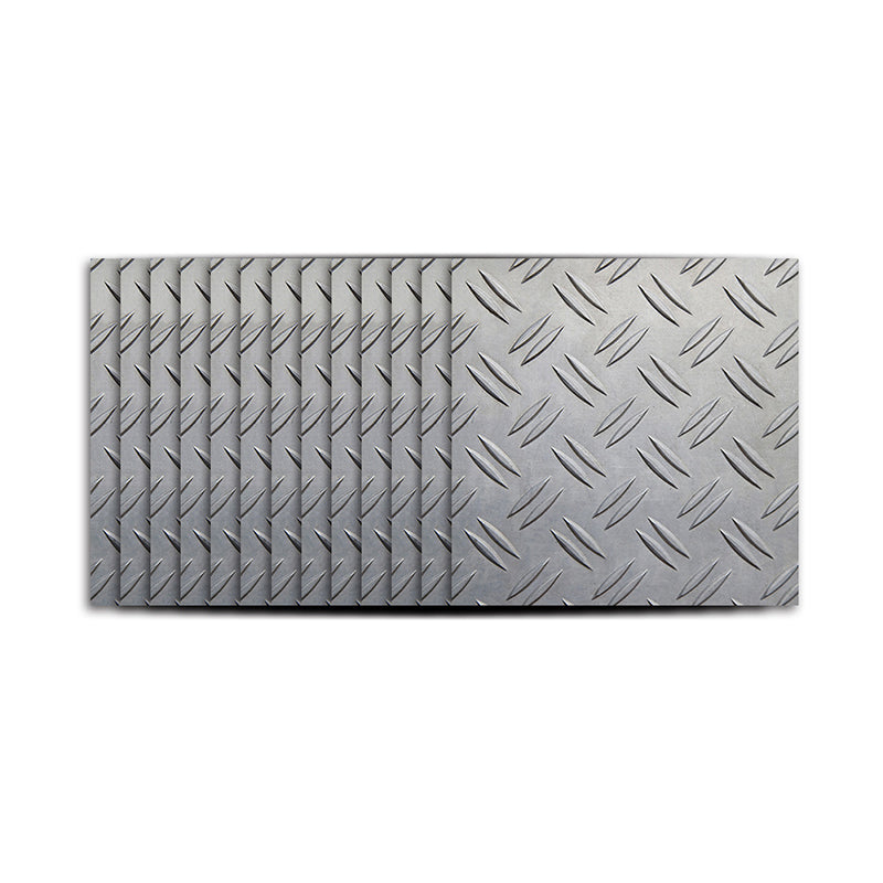 Steampunk Faux Steel Plate Wallpapers 50 Pieces Grey Metal Wall Art, Peel and Stick