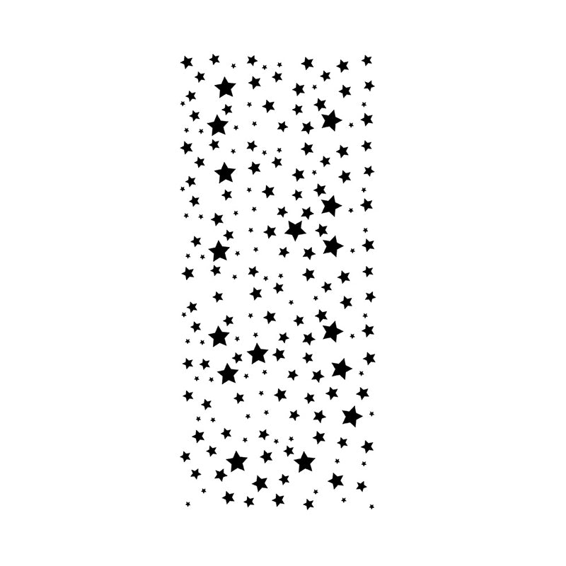 Starry Peel Wallpaper Panel Set Childrens Art Smooth Wall Covering in Black on White
