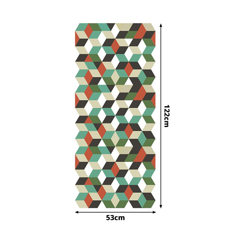 3D Cube Peel Wallpaper Panels Modern Amazing Matrix Wall Covering in Green, 4' x 20.5"