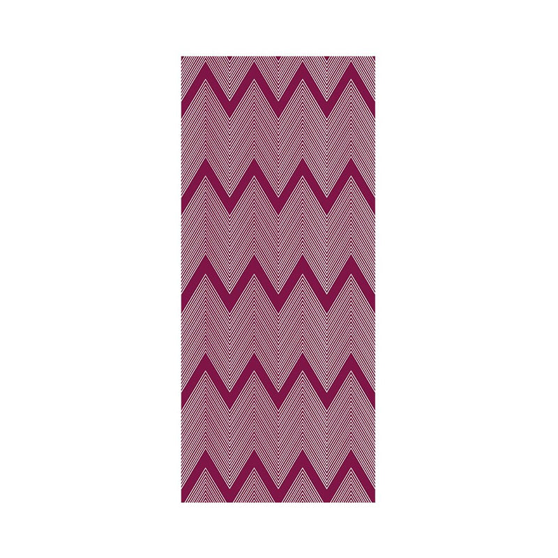 Rose Red Zigzag Pattern Wallpapers Geometric Modern Self Sticking Wall Covering for Parlor