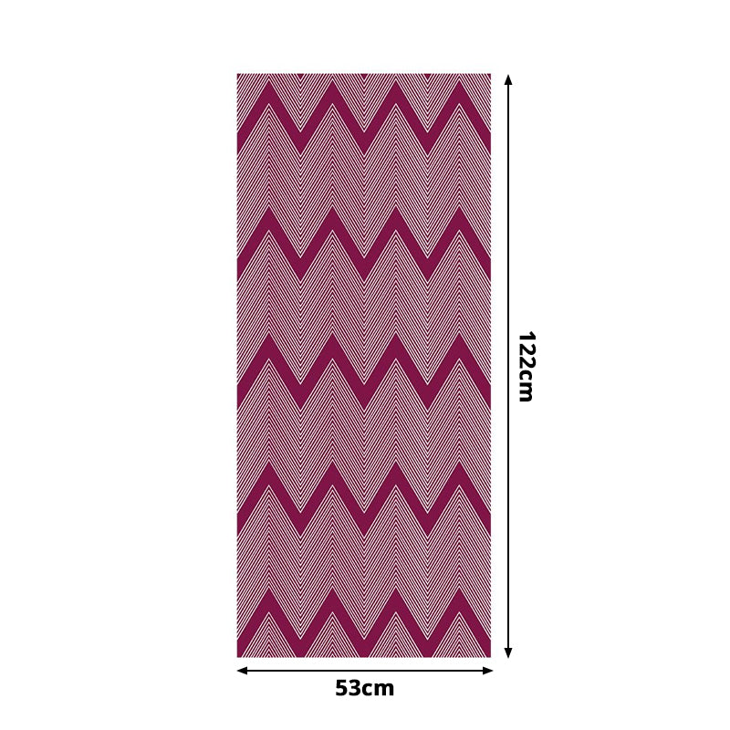 Rose Red Zigzag Pattern Wallpapers Geometric Modern Self Sticking Wall Covering for Parlor