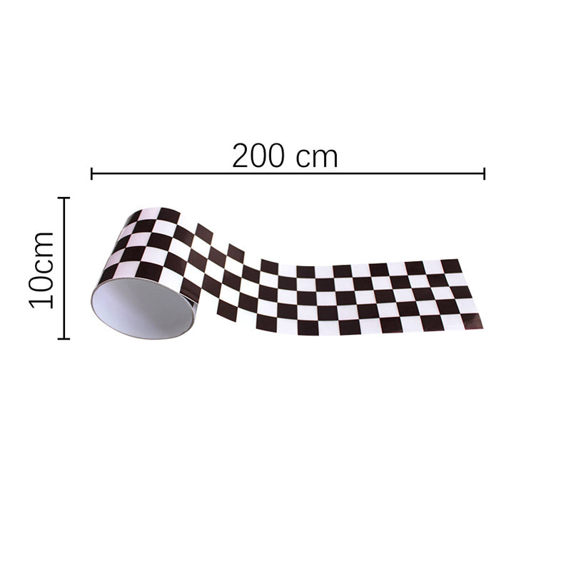 Peel and Paste Checkered Wallpaper Border Modernism PVC Wall Covering, 6.5' L x 4" W