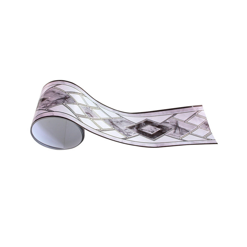 Self-Adhesive Grey Marble Wallpaper Border Diamond Pattern Modern Temporary Wall Decor