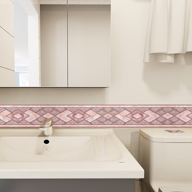 Self-Adhesive Grey Marble Wallpaper Border Diamond Pattern Modern Temporary Wall Decor