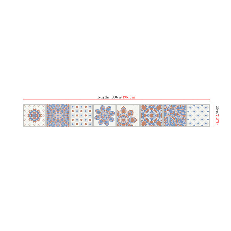 Flower and Dot Wallpaper Border Boho Peel and Stick Kitchen Backsplash Wall Art, 16.5' x 8"