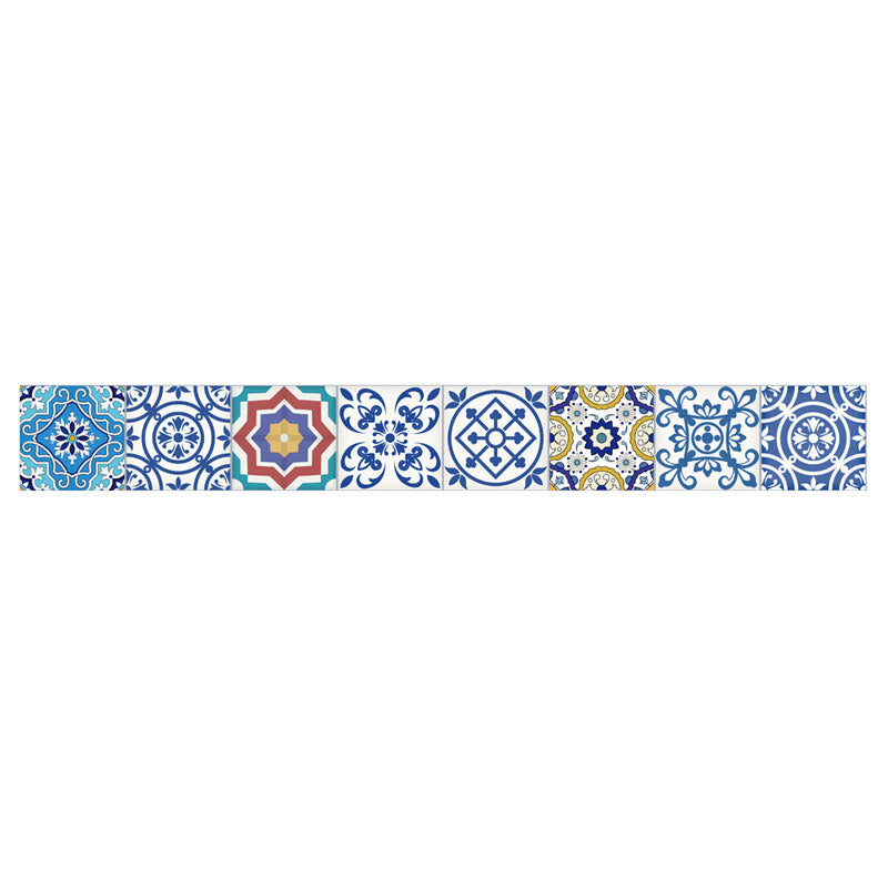 Removable Scroll Flower Wallpaper Border PVC Bohemia Wall Covering for Kitchen Backsplash