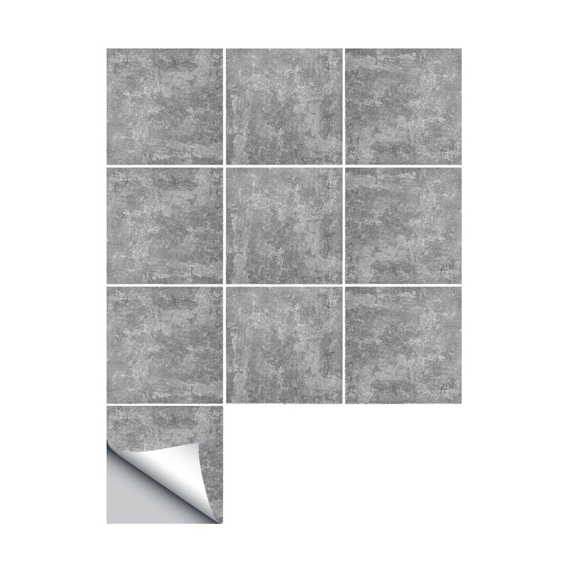 Industrial Concrete Wallpaper Panel Set Grey Peel and Paste Wall Covering in Grey