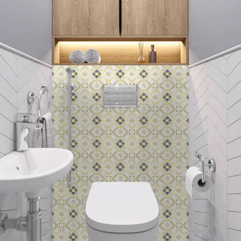 Modern Geometric Peel Wallpaper Panels Brown Seamless Pattern Wall Art for Dining Room