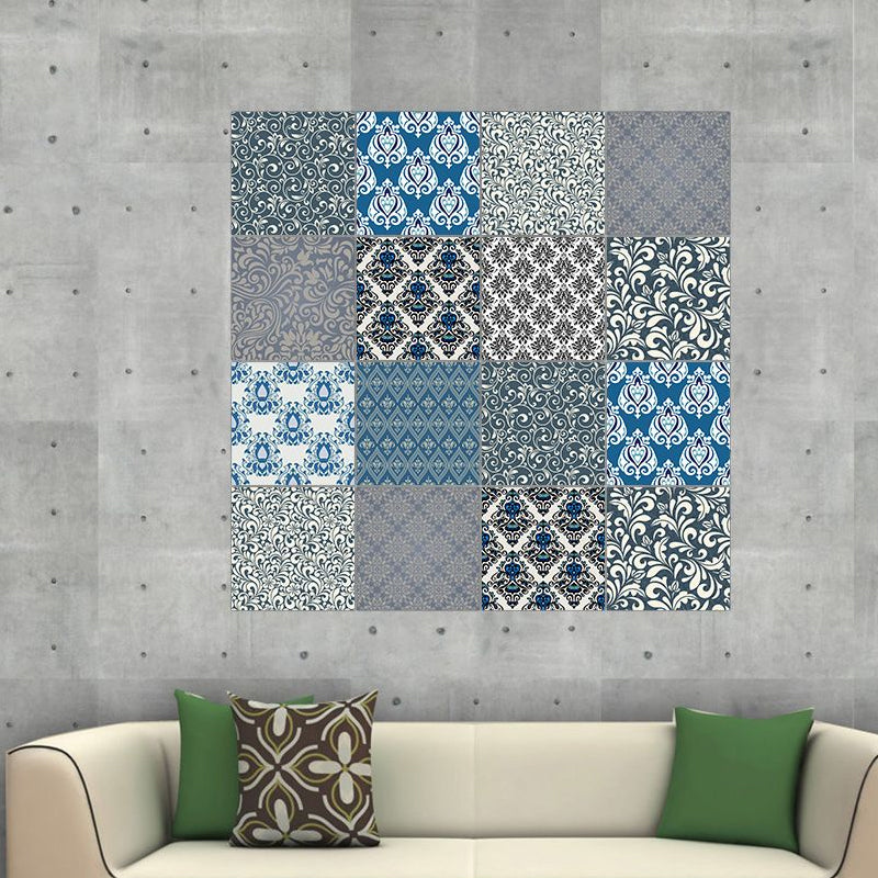 Nostalgic Floral Printed Wallpaper Panels PVC Peel and Stick Grey Wall Art for Living Room