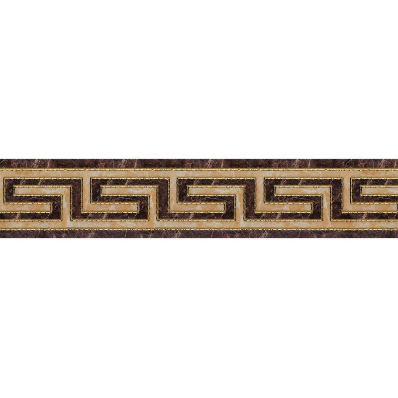 Vintage Maze-Like Wallpaper Border PVC Easy Peel off Brown Wall Covering for Kitchen