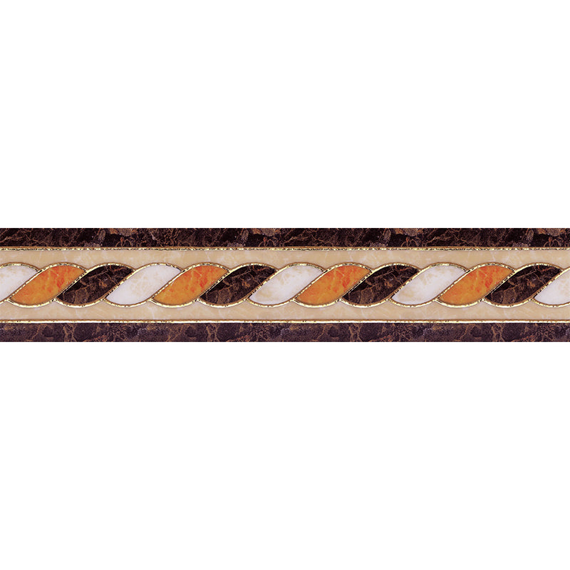Stranded Cord Print Wallpaper Border Brown PVC Wall Art, Peel and Paste, 16.5' x 4"